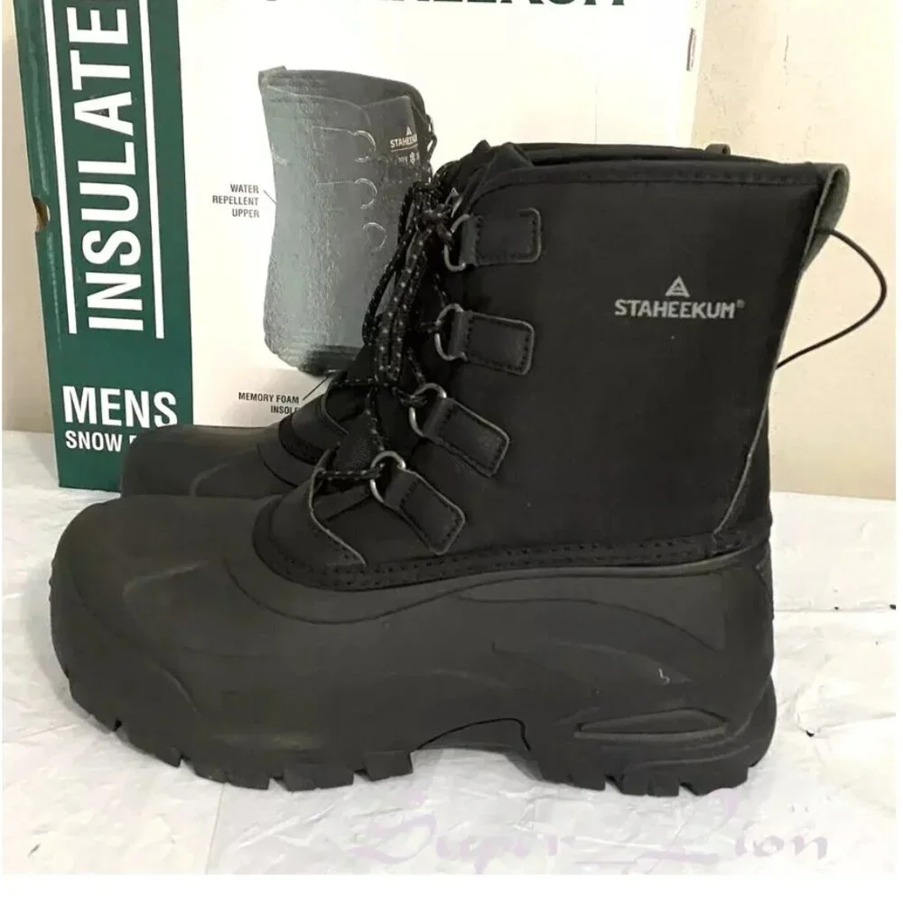 Staheekum Men's Memory Foam 3M Thinsulate Snow Boot